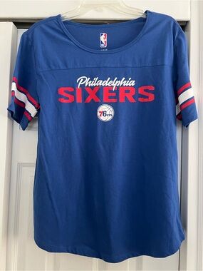 NBA Philadelphia Sixers Royal Blue Short-Sleeve Tee with Red & White Details